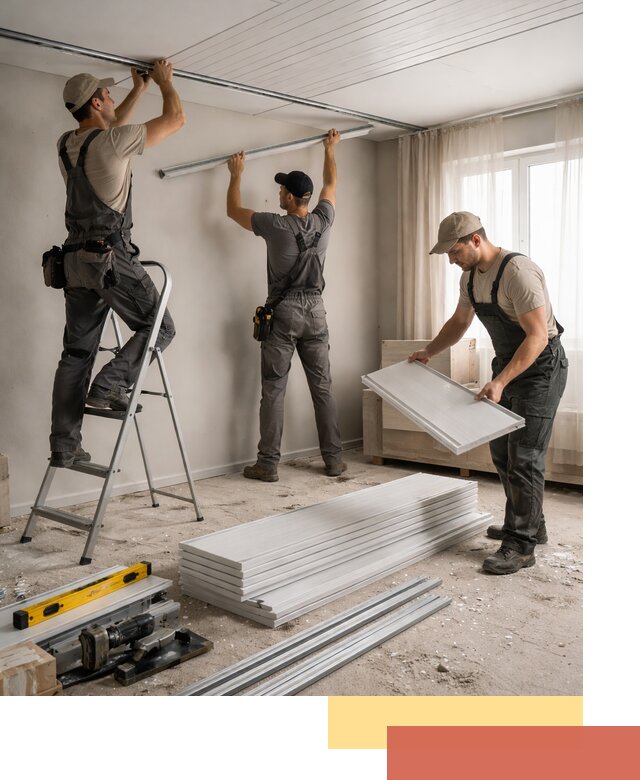 Монтаж потолка из ПВХ панелей в Сасово оперативно и качественно