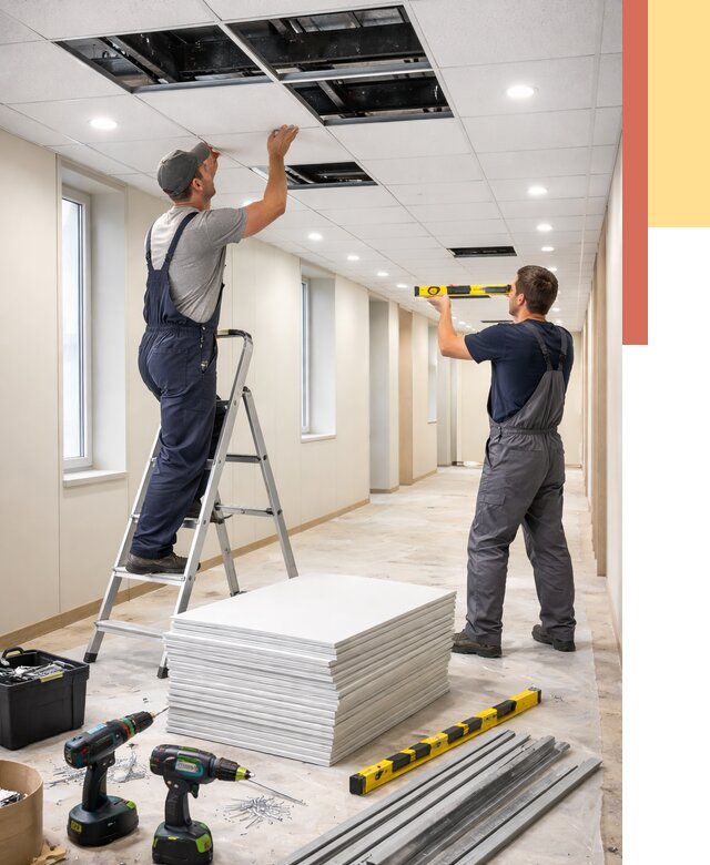 Ремонт потолка Армстронг в Сасово от 4547 руб. — быстро и недорого | ОТДЕЛОЧНИК-Ссв