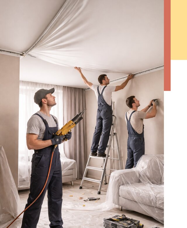 Установка натяжного потолка в Сасово от 4547 руб. | Быстро и недорого — ОТДЕЛОЧНИК-Ссв