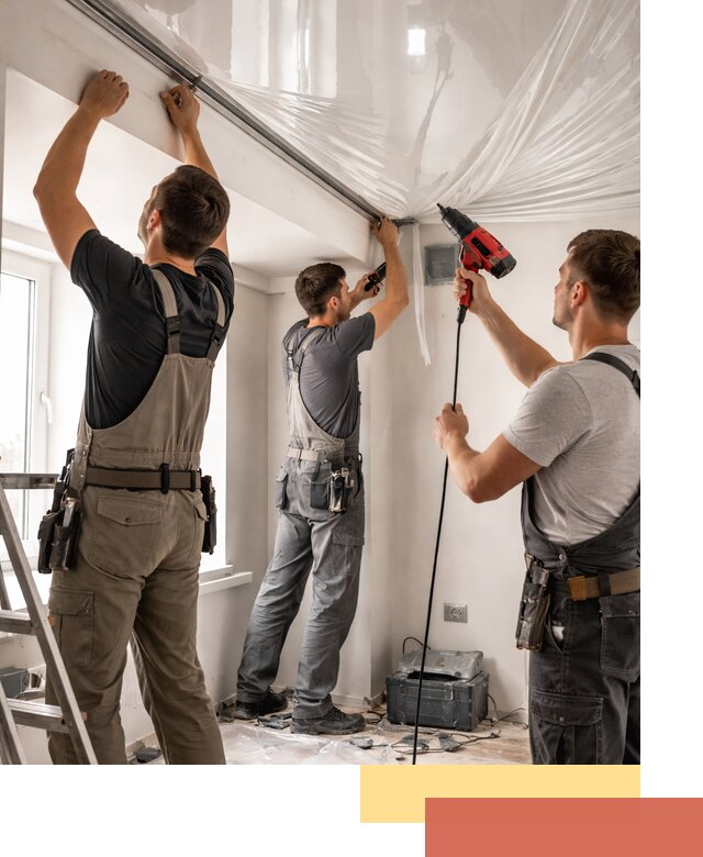 Монтаж глянцевого натяжного потолка в Сасово быстро и качественно