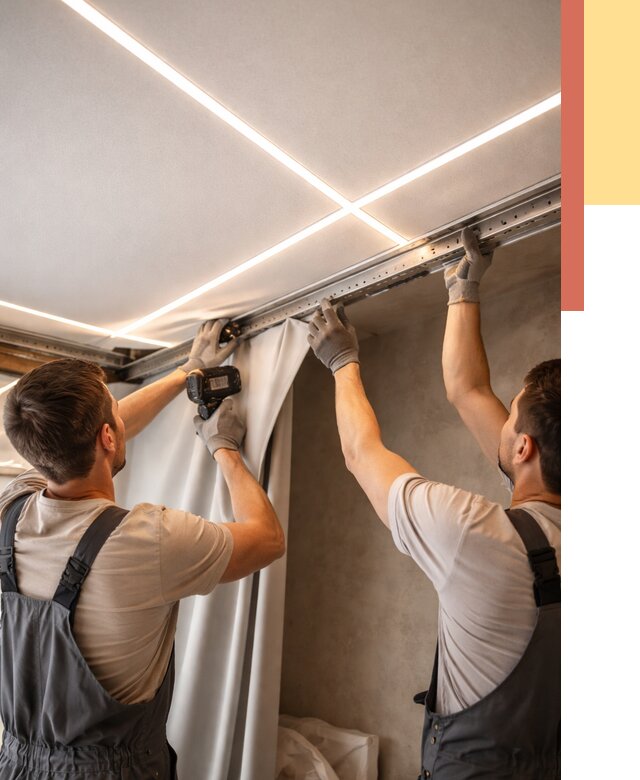 Монтаж натяжного потолка со световыми линиями в Сасово от 1213 руб. | ОТДЕЛОЧНИК-Ссв