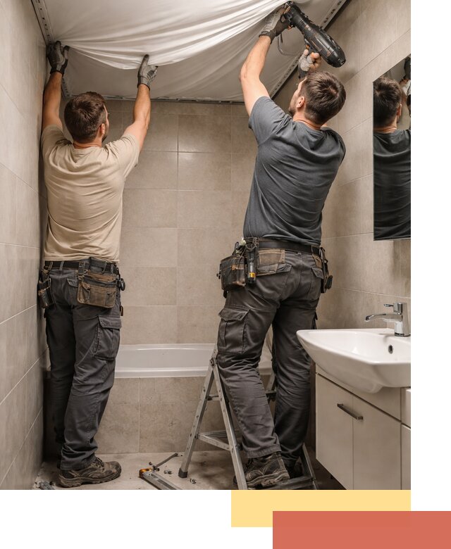 Монтаж натяжного потолка в ванной в Сасово быстро и качественно