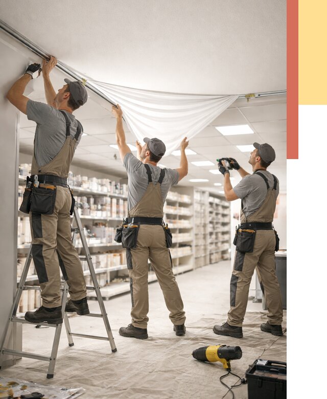 Монтаж натяжного потолка в магазине в Сасово от 4547 руб. быстро и недорого | ОТДЕЛОЧНИК-Ссв