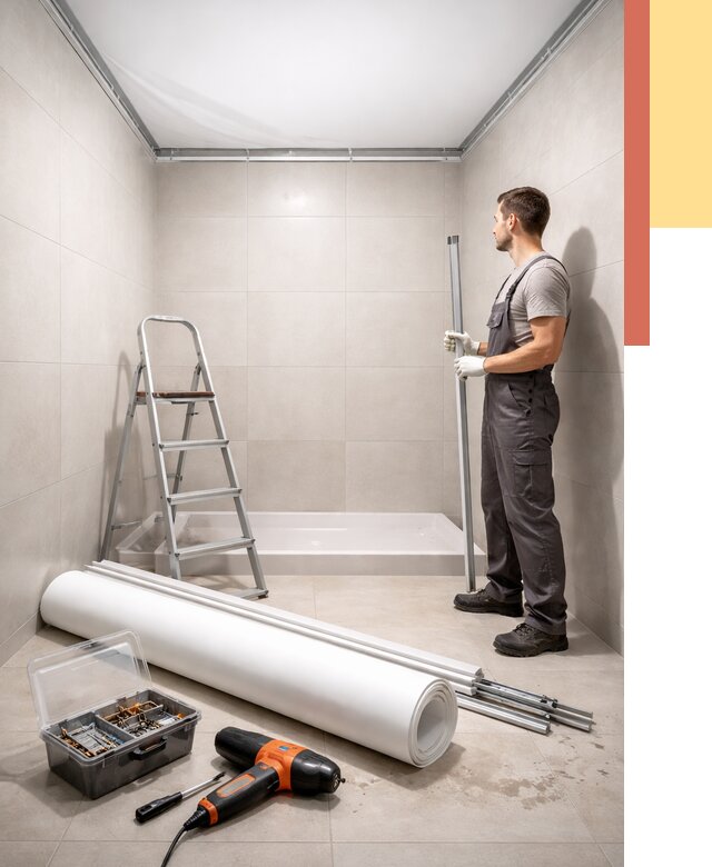 Монтаж натяжного потолка в санузле в Сасово от 1869 руб. — ОТДЕЛОЧНИК-Ссв