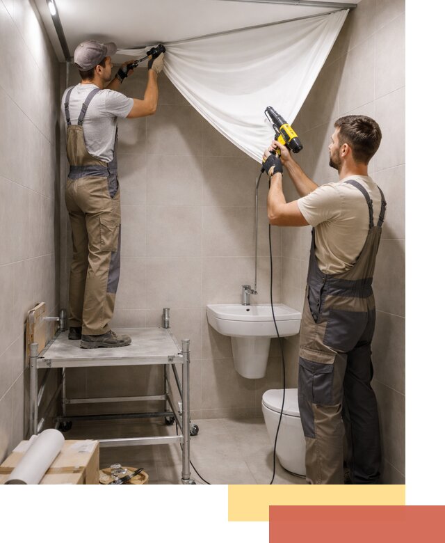 Монтаж натяжного потолка в санузле в Сасово