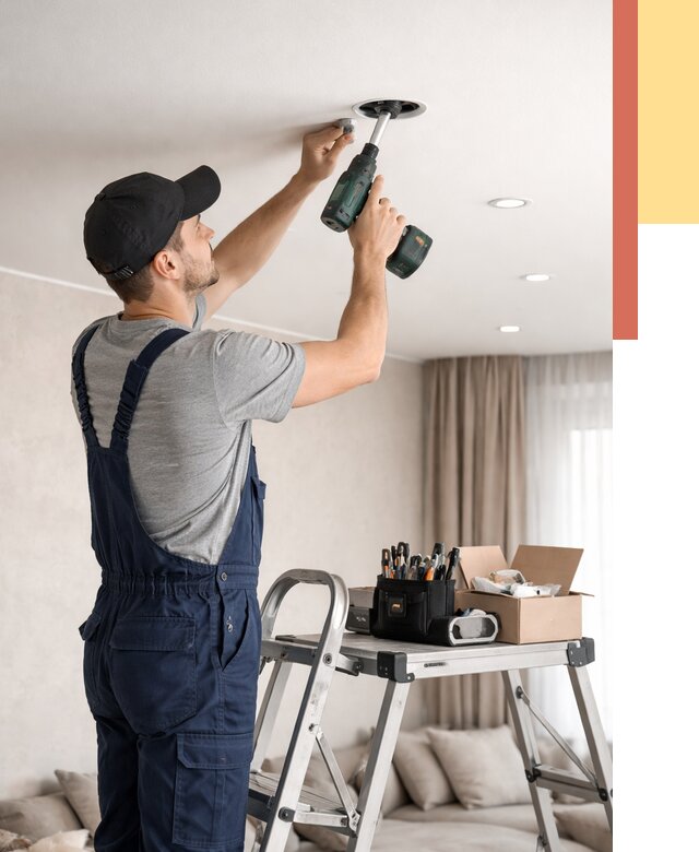 Установка и монтаж точечных светильников в натяжной потолок в Сасово от 1819 руб. | ОТДЕЛОЧНИК-Ссв