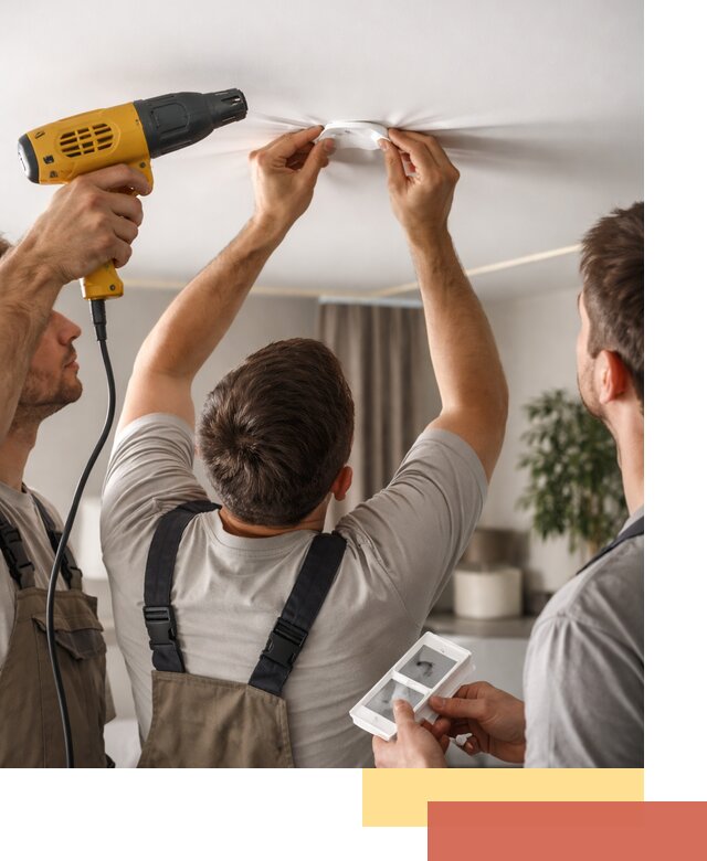 Ремонт прокола полотна натяжного потолка в Сасово