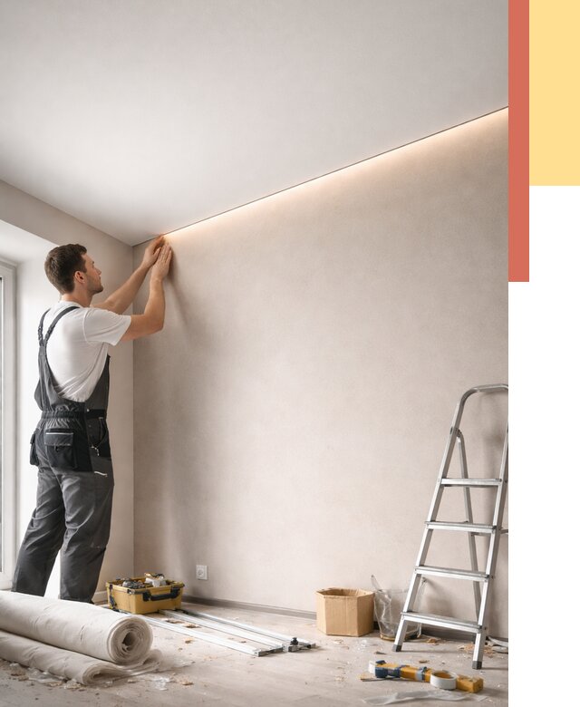 Теневые натяжные потолки в Сасово от 8286 руб. под ключ | ОТДЕЛОЧНИК-Ссв