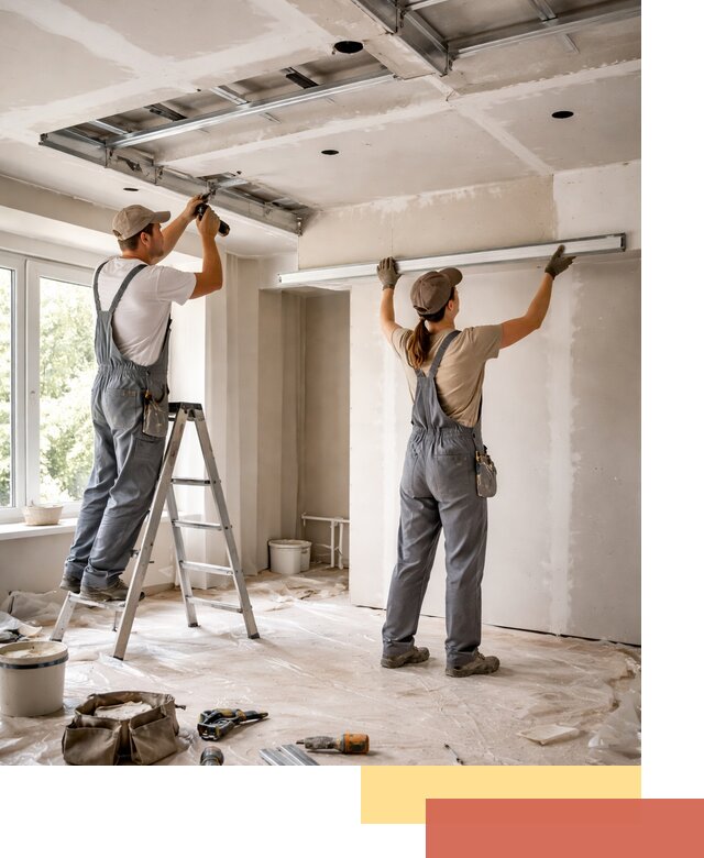 Монтаж многоуровневого потолка из гипсокартона в Сасово