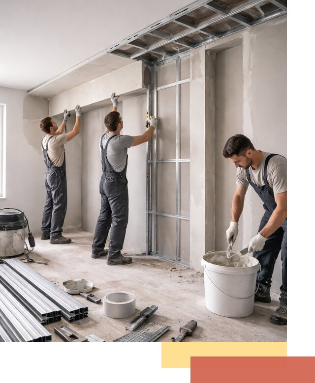 Монтаж потолка из гипсокартона с нишей в Сасово