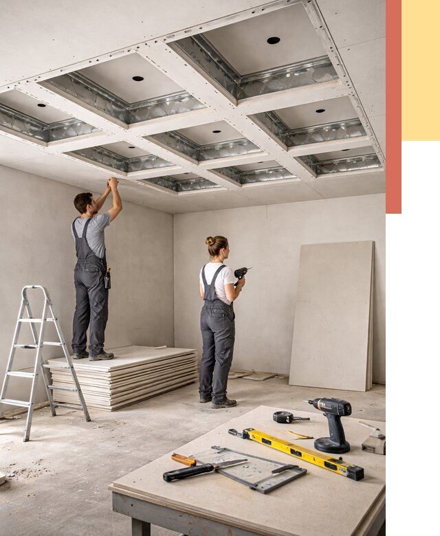 Кессонный потолок из гипсокартона в Сасово от 1869 руб. — монтаж и под ключ | ОТДЕЛОЧНИК-Ссв