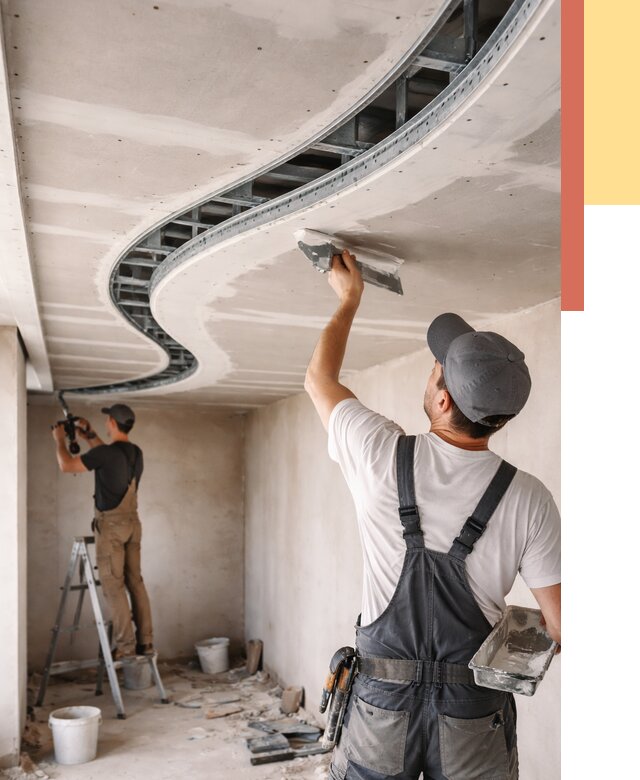 Криволинейный потолок из гипсокартона в Сасово от 2122 руб./м2 | ОТДЕЛОЧНИК-Ссв