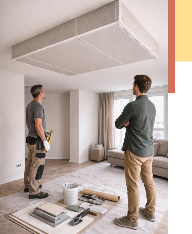 Короб на потолке из гипсокартона в Сасово от 2223 руб. — монтаж и услуги под ключ | ОТДЕЛОЧНИК-Ссв