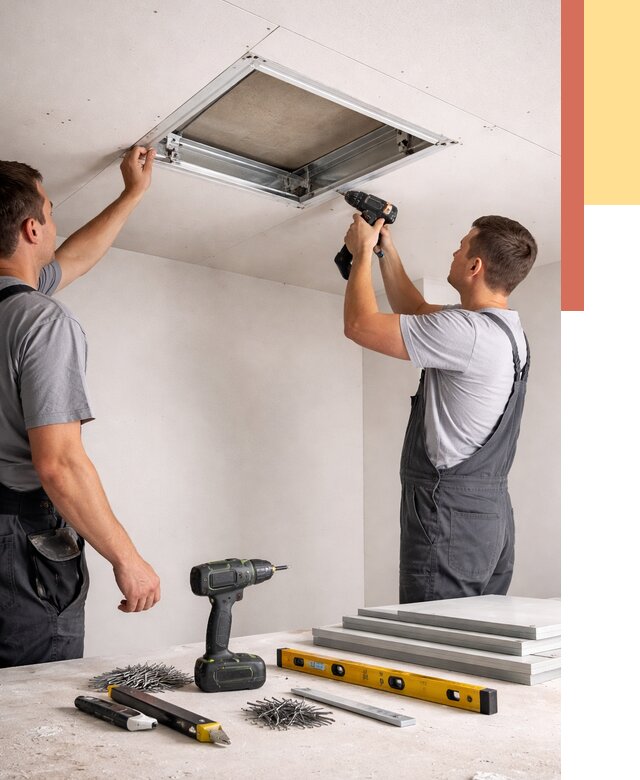 Установка люка в потолок ГКЛ в Сасово от 2526 руб. под ключ | ОТДЕЛОЧНИК-Ссв