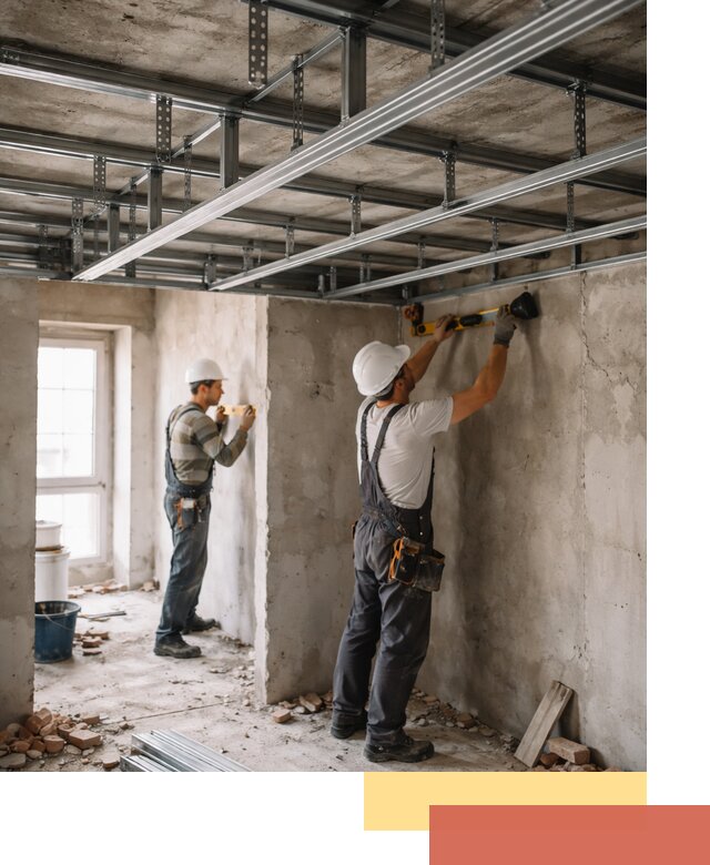 Монтаж каркаса потолка из профильного профиля в Сасово