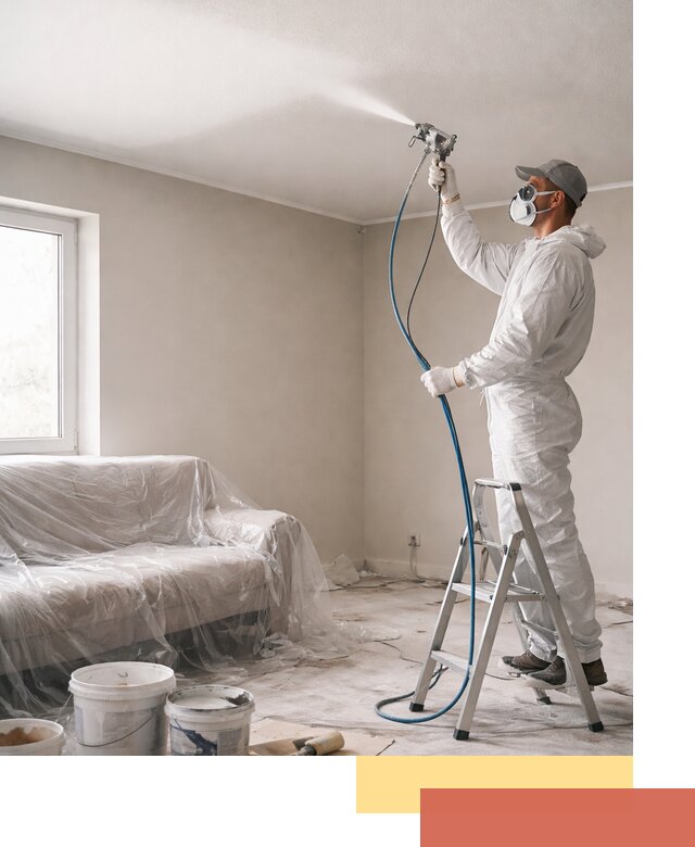 Покраска потолка краскопультом в Сасово быстро и качественно