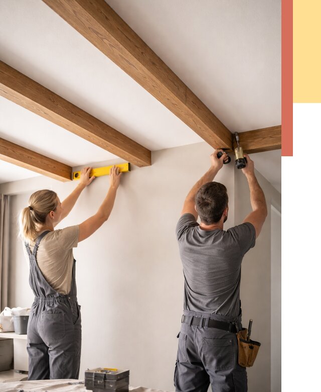 Монтаж декоративных балок на потолок в Сасово от 4244 руб. — ОТДЕЛОЧНИК-Ссв