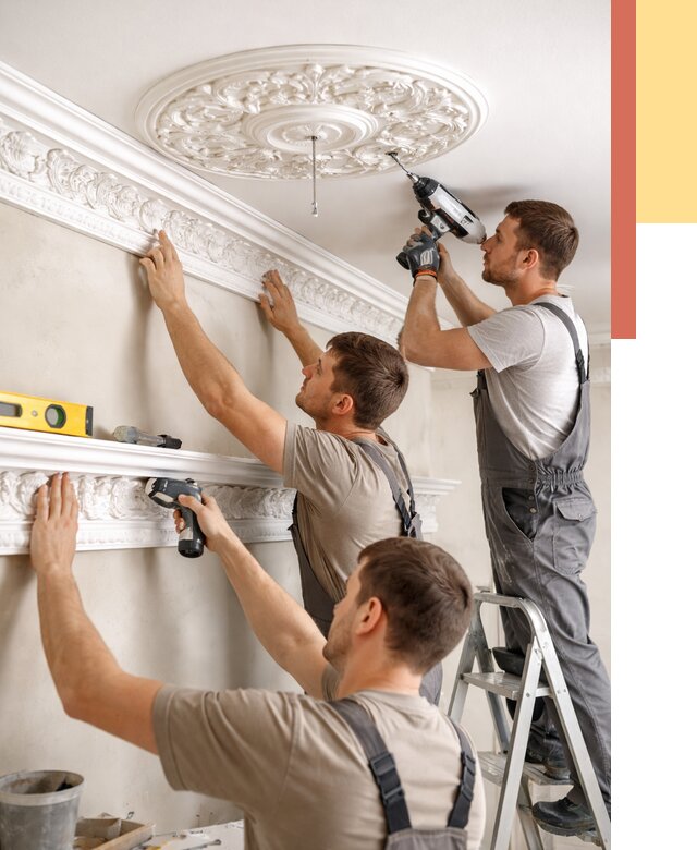 Монтаж лепнины на потолок в Сасово от 3234 руб. быстро и недорого | ОТДЕЛОЧНИК-Ссв